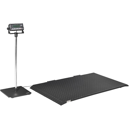 Global Industrial Digital Floor Scale w/ Indicator Stand 2,000 lb x 1 lb, 59L x 20W x 2-1/2H Platform 244244